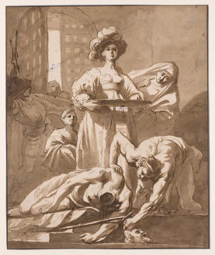 Salome with the Head of John the Baptist by Nicolaus Knupfer, drawing, 1645-1655