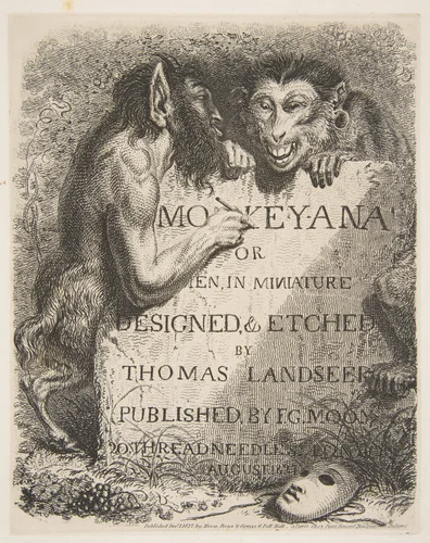 Title Page, from Monkey-ana, or Men in Miniature by Thomas Landseer, print, 1827