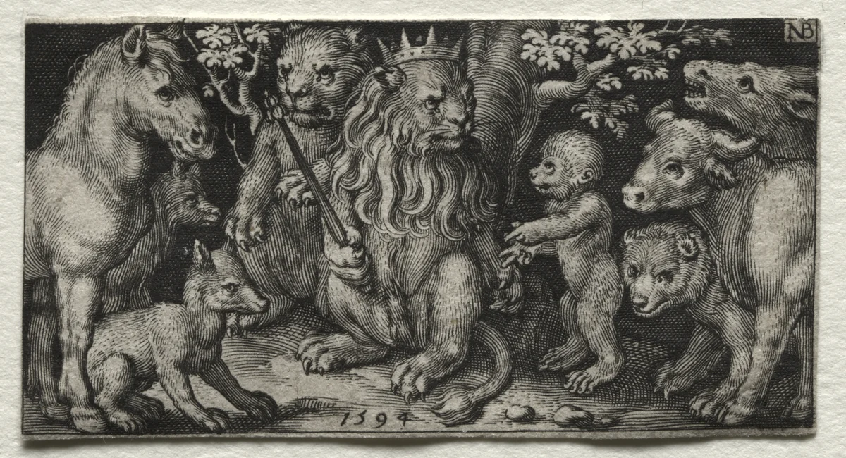 The King of Beasts by Nicolaes de Bruyn, print, 1594