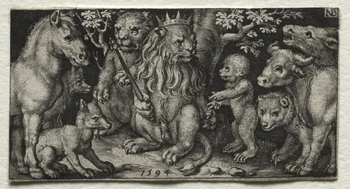 The King of Beasts by Nicolaes de Bruyn, print, 1594