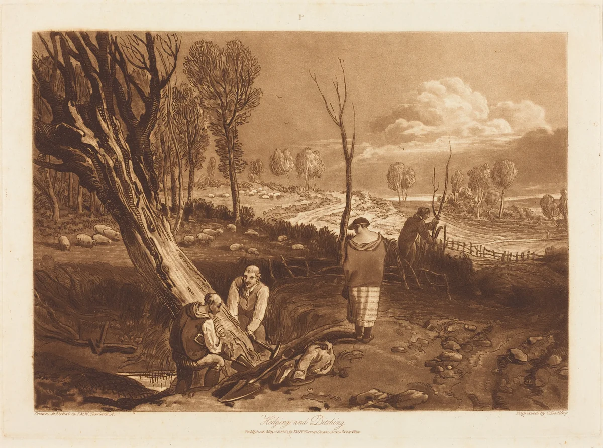 Hedging and Ditching by J.C. Easling, Joseph Mallord William Turner, print, 1812