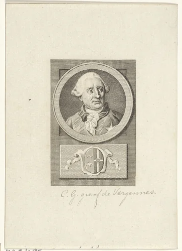 Portret van Charles Gravier, graaf van Vergennes by Reinier Vinkeles, print, 1783-1795