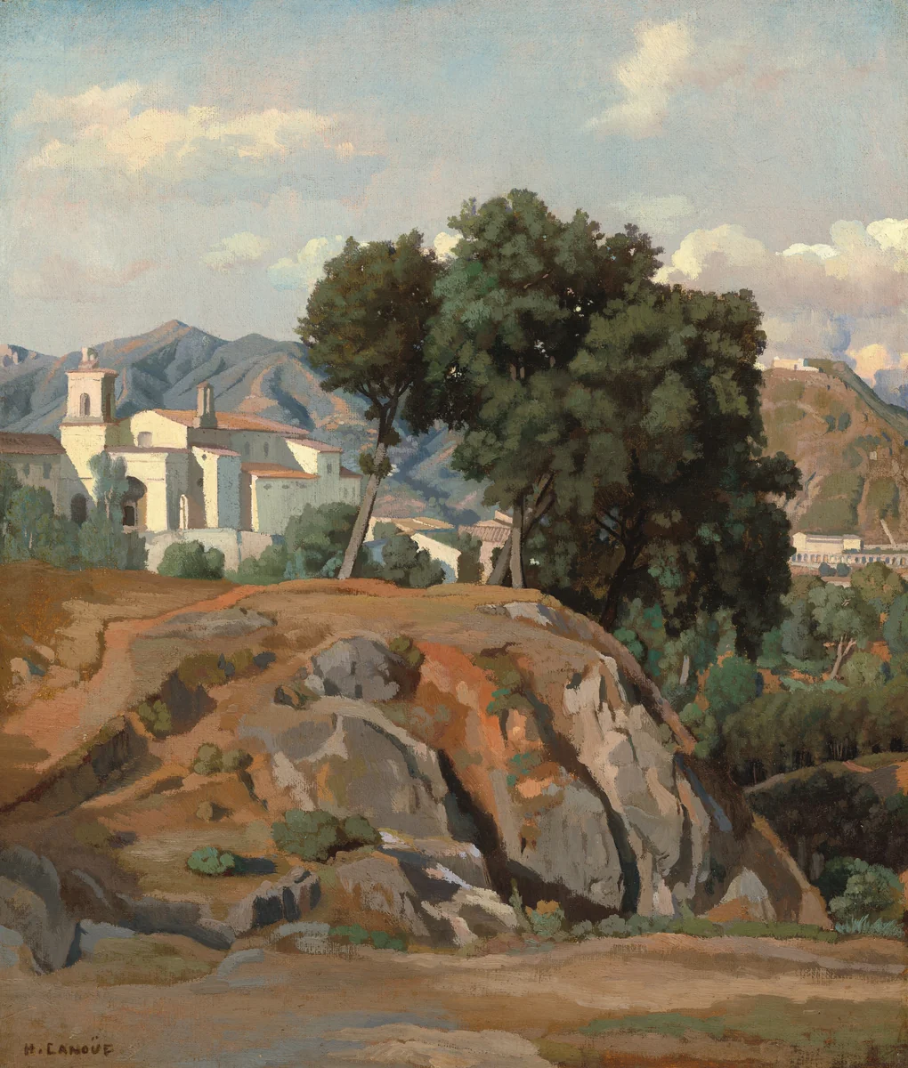 View of La Cava by Félix-Hippolyte Lanoüe, painting, 1840