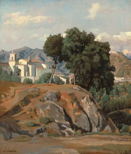 View of La Cava by Félix-Hippolyte Lanoüe, painting, 1840