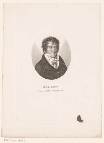 Portret van Victor-Joseph Étienne de Jouy by Ambroise Tardieu, print, 1820-1821