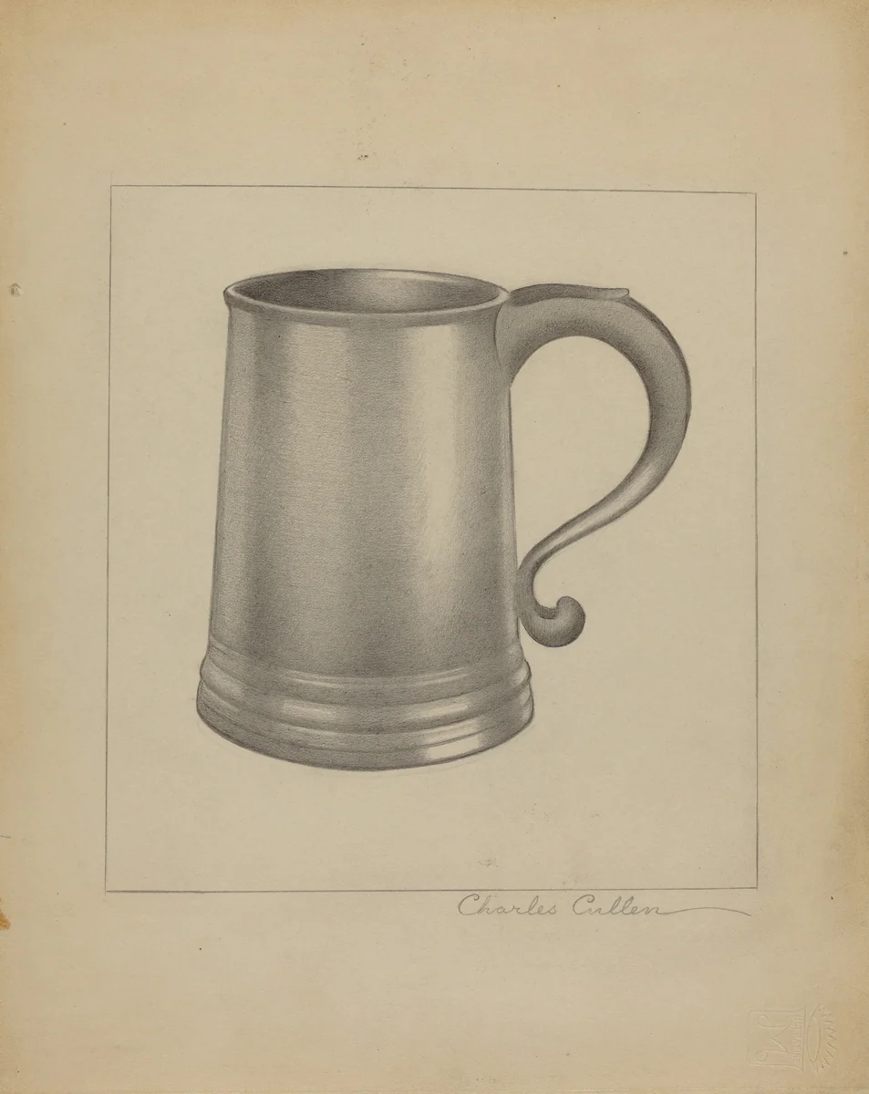 Pewter Mug by Charles Cullen, index of american design, 1936