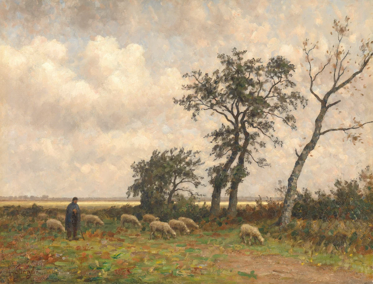 Landscape in Drenthe by Alphonse Stengelin, painting, 1875-1910