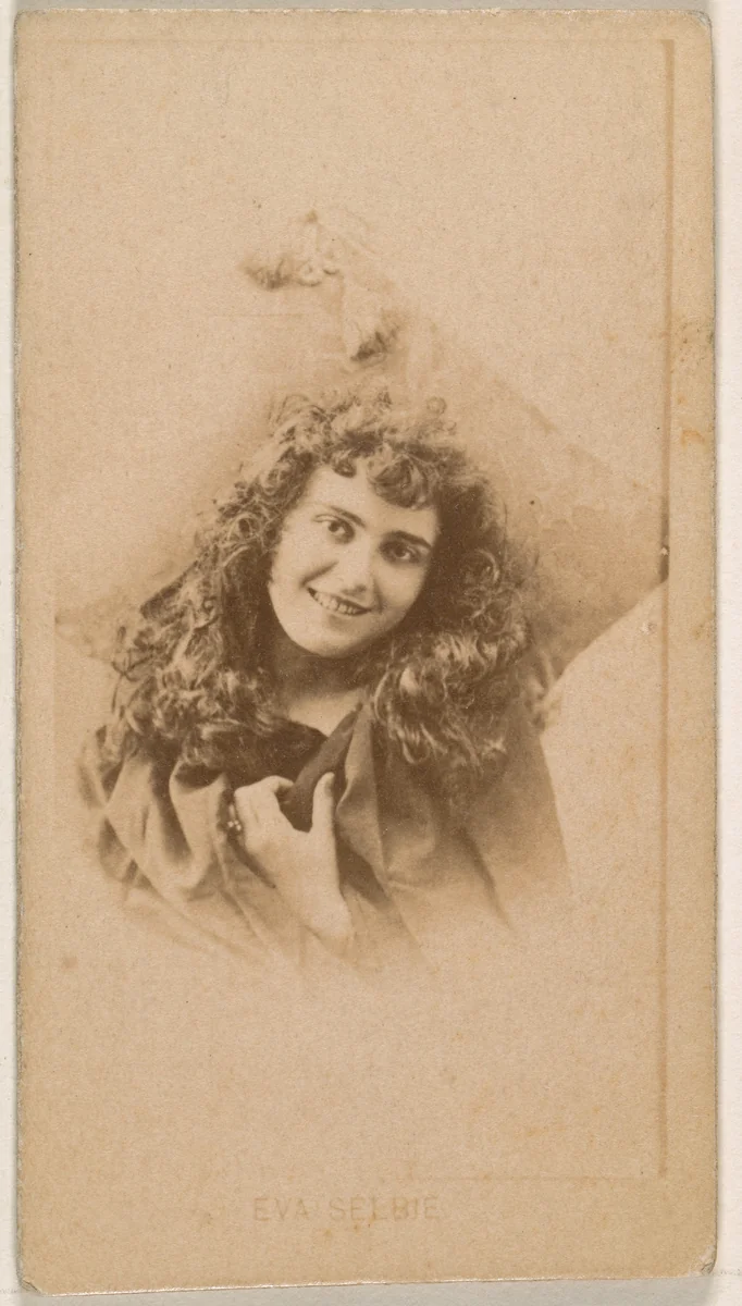 Eva Selbie, from the Actresses series (N245) issued by Kinney Brothers to promote Sweet Caporal Cigarettes by Kinney Brothers Tobacco Company, photograph, 1890