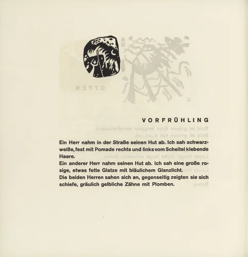 Vignette next to "Early Spring" (Vignette bei "Vorfrühling") (headpiece, folio 14, verso) from Klänge (Sounds) by Wassily Kandinsky, illustrated book, 1913