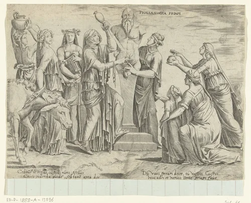 Offer aan Priapus by Cornelis Bos, print, 1537-1555