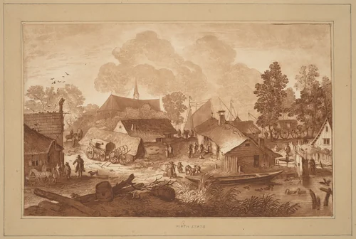 Village with Pond by Cornelis Ploos van Amstel
Cornelis Brouwer
Allart van Everdingen, print, 1782