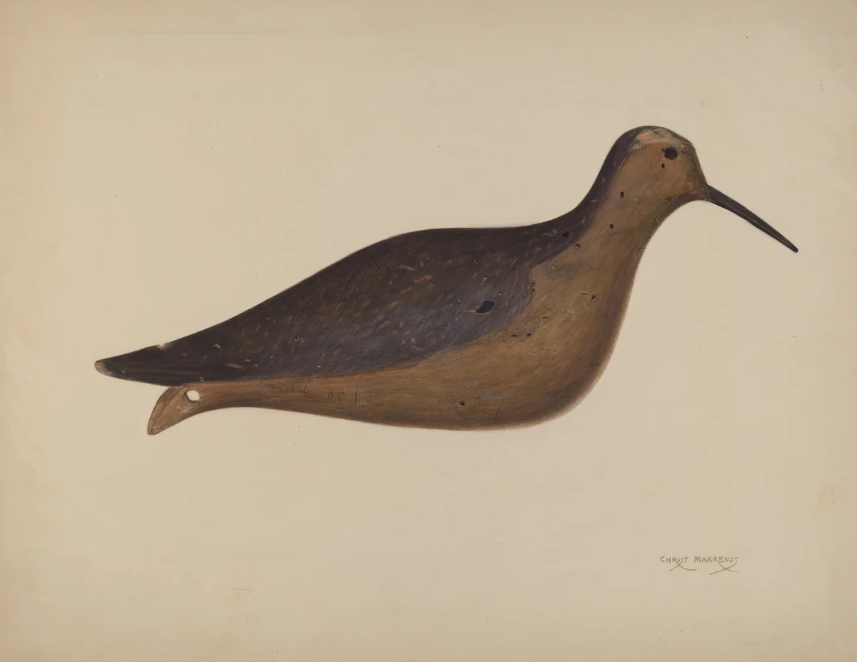 Decoy by Chris Makrenos, index of american design, 1937