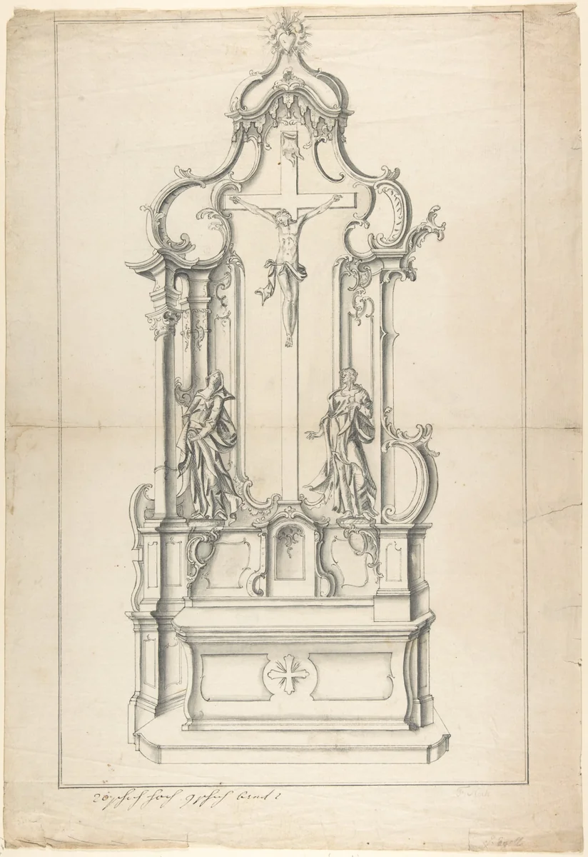 Design for an Altar by anonymous, drawing, 1800-1900