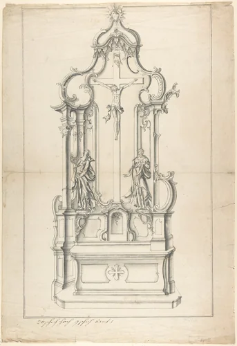 Design for an Altar by anonymous, drawing, 1800-1900