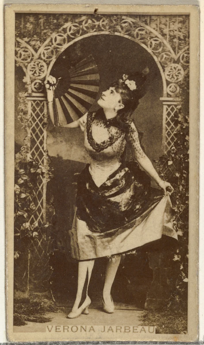 Verona Jarbeau, from the Actors and Actresses series (N145-8) issued by Duke Sons & Co. to promote Duke Cigarettes by W. Duke, Sons & Co., photograph, 1890-1895