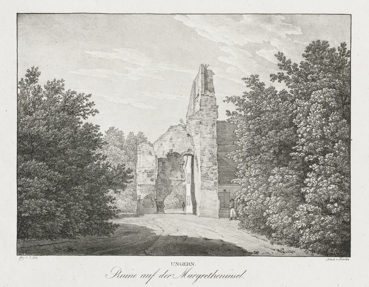 Ungern, Ruinen auf der Margretheninsel by Jakob Alt, print