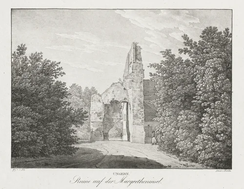 Ungern, Ruinen auf der Margretheninsel by Jakob Alt, print