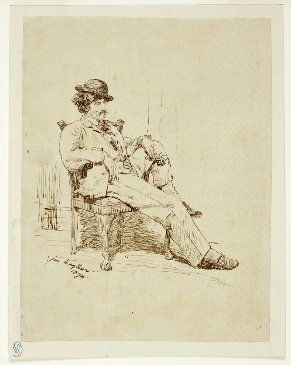 Whistler Resting by Joseph Hayllar, drawing, 1874