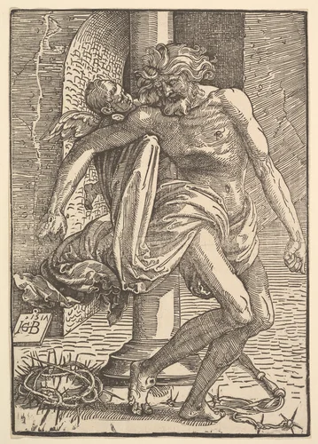 Christ with the Instruments of Torture Supported by a Little Angel by Hans Baldung, print, 1517