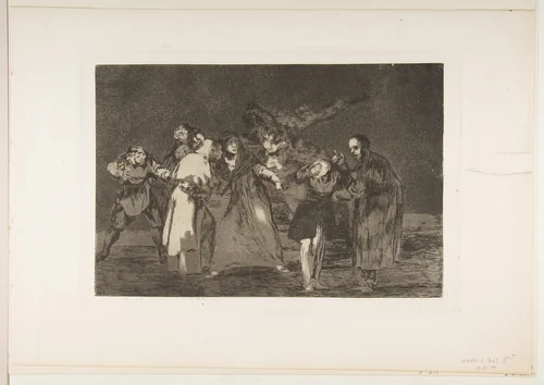 The Exhortations, from "The Disparates" (Follies / Irrationalities) by Goya, print, 1810-1820