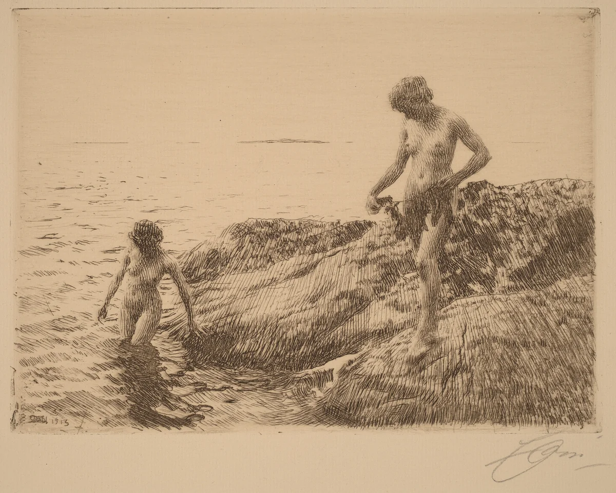 Seaward Skerries by Anders Zorn, print, 1913