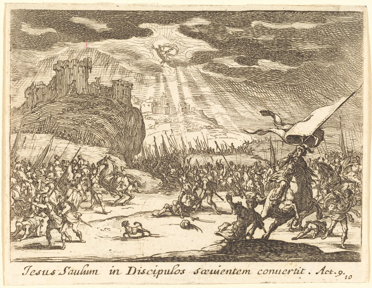 Conversion of Paul by Jacques Callot, print, 1635