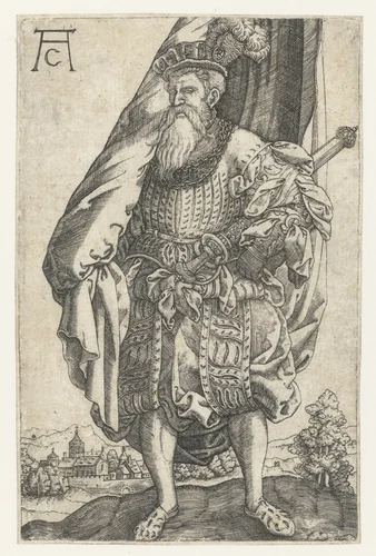 Standaarddrager by Unknown, print, 1520-1562
