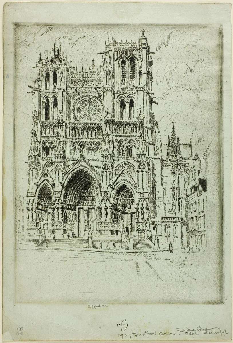 The West Front, Amiens by Joseph Pennell, print, 1907