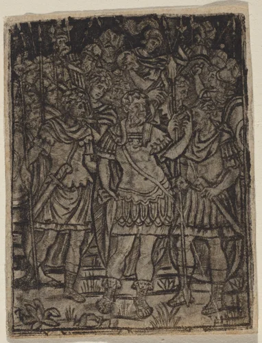 Roman General Addressing His Troops by None, print, 1510-1530