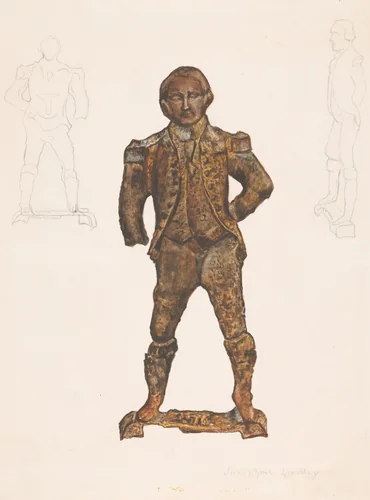 Andiron (George Washington) by Josephine Lindley, index of american design, 1937