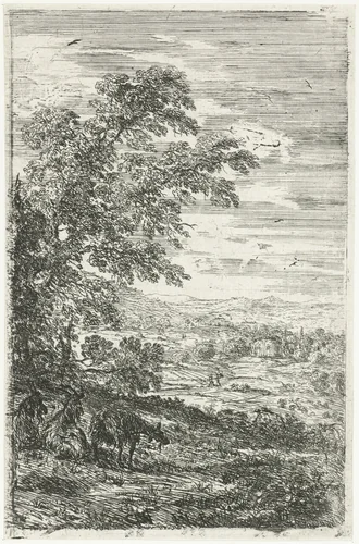 Drie geiten by Claude Lorrain, print, 1630-1633
