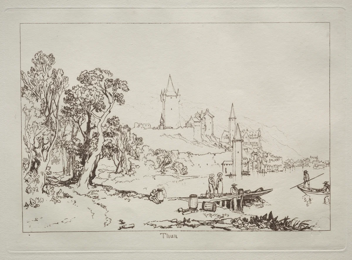 Liber Studiorum: Ville de Thun, Switzerland by Joseph Turner, print