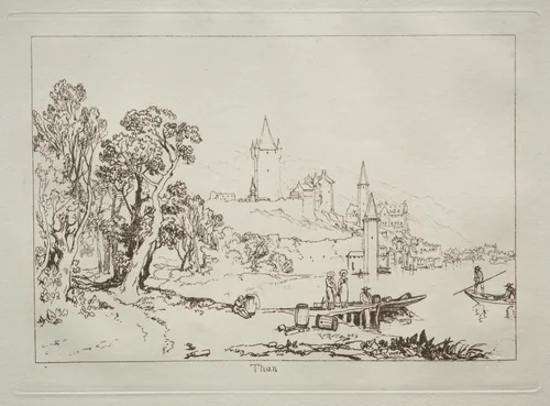 Liber Studiorum: Ville de Thun, Switzerland by Joseph Turner, print