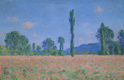 Poppy Field (Giverny) by Claude Monet, painting, 1890-1891