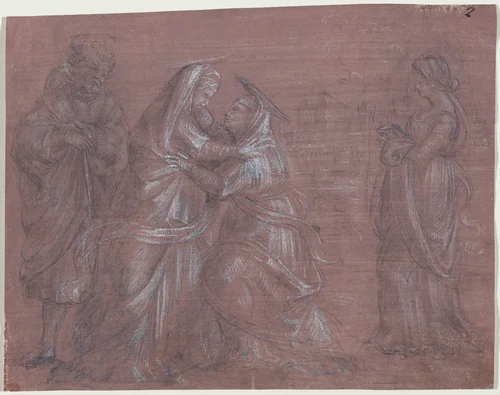 The Visitation by Florentine 16th Century, drawing, 1520