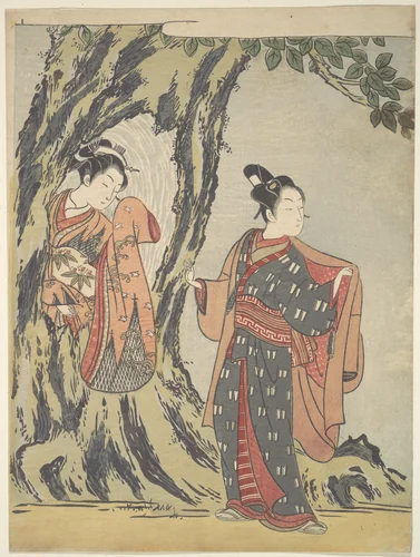 Two Young People by Suzuki Harunobu (鈴木春信), print, 1725-1770
