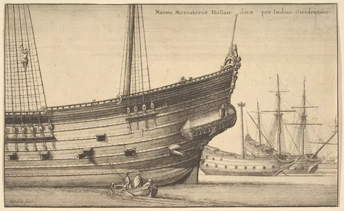 Naues Mercatoriæ Hollandicæ per Indias Occidentales (Dutch West Indiaman) by Wenceslaus Hollar, print, 1647