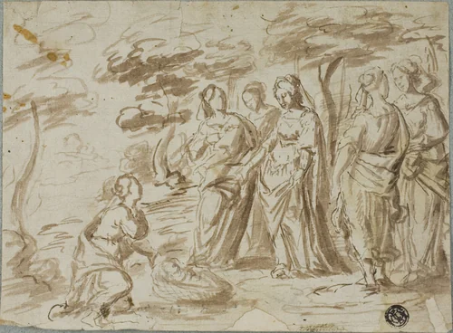 Finding of Moses by Pier Francesco Mola, drawing, 1590-1709