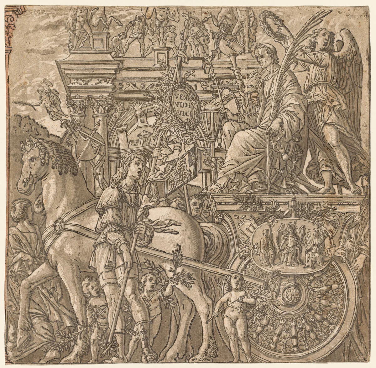 The Triumph of Julius Caesar: Caesar Triumphant by Andrea Andreani, print, 1593-1599
