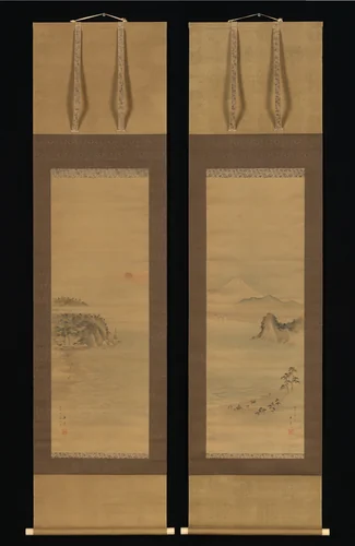 Shichirigahama and Enoshima by Utagawa Hiroshige (歌川広重), painting, 1848-1854