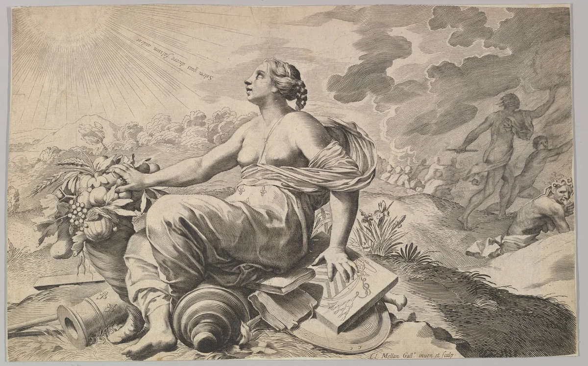 Allegory of France with the Arms of Richelieu (Allégorie sur la Paix) by Claude Mellan, print, 1620-1642