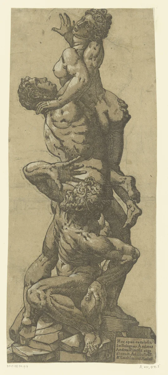 Sabijnse maagdenroof by Unknown, print, 1583-1585