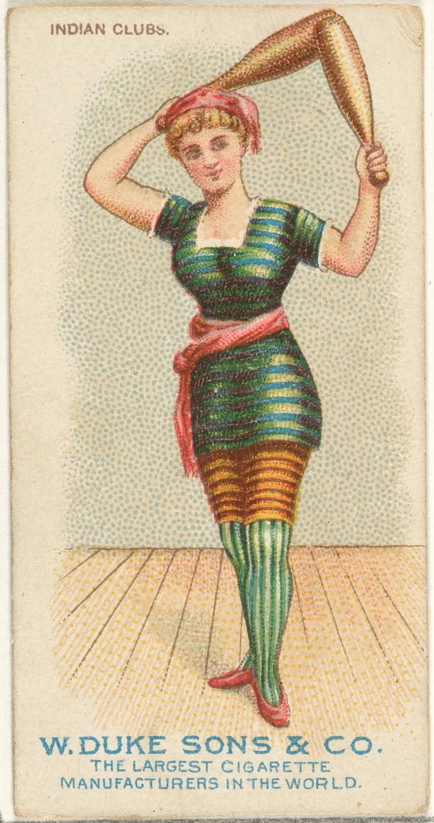 Indian Clubs, from the Gymnastic Exercises series (N77) for Duke brand cigarettes by W. Duke, Sons & Co., print, 1887