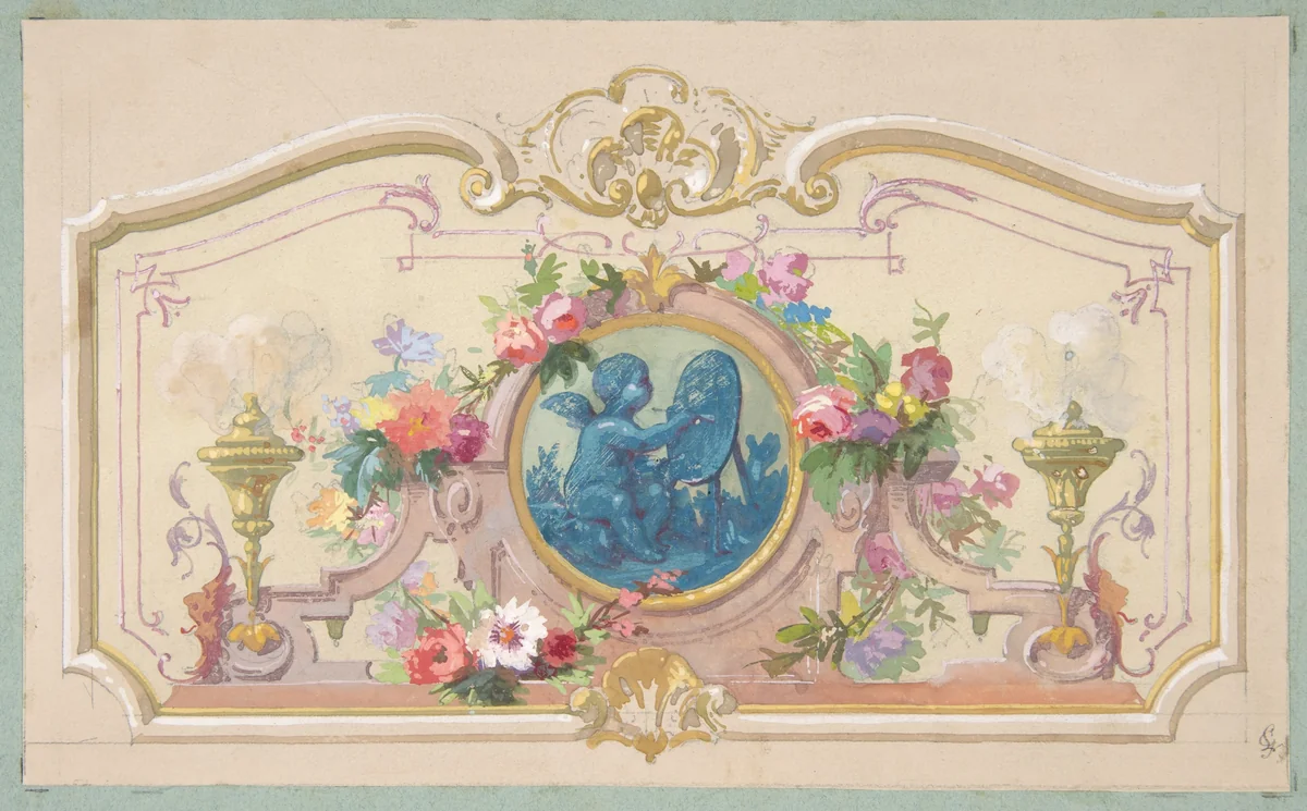 Design fo the Allegory of the Arts by Jules-Edmond-Charles Lachaise, drawing, 1850-1900