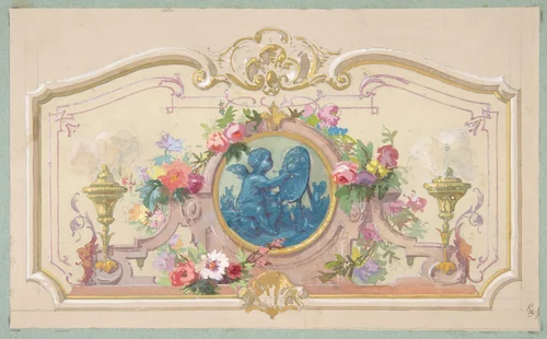 Design fo the Allegory of the Arts by Jules-Edmond-Charles Lachaise, drawing, 1850-1900