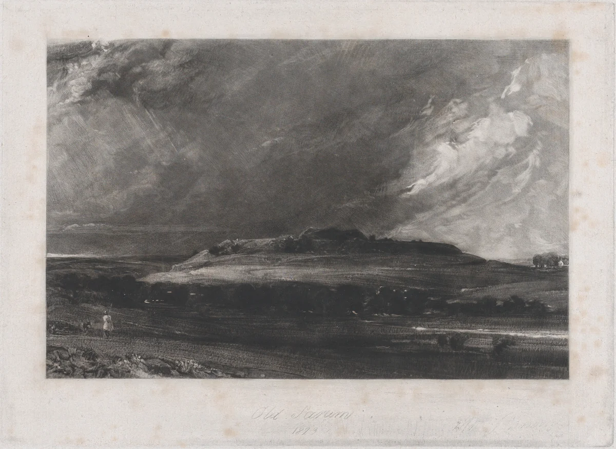 Old Sarum by David Lucas, print, 1830