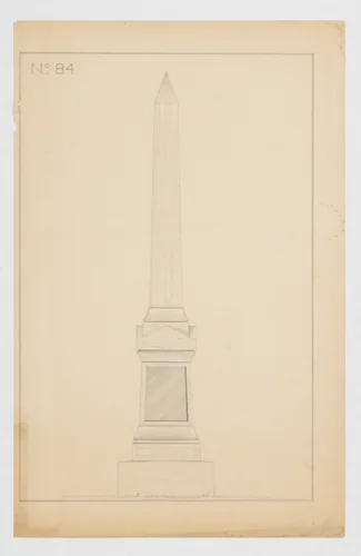 Obelisk Grave Monument, No. 84 by Alexander Maxwell, drawing, 1840-1880