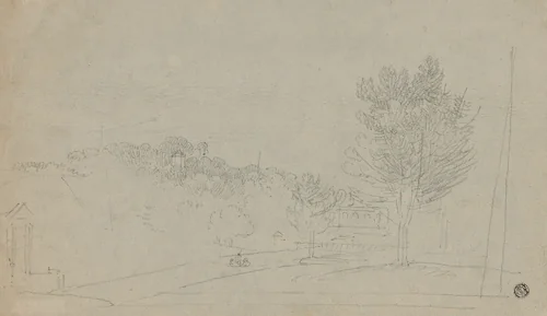 View of Wilson House and Gardens (recto); View of Wilson House and Gardens (verso) by Richard Wilson, drawing, 1734-1782