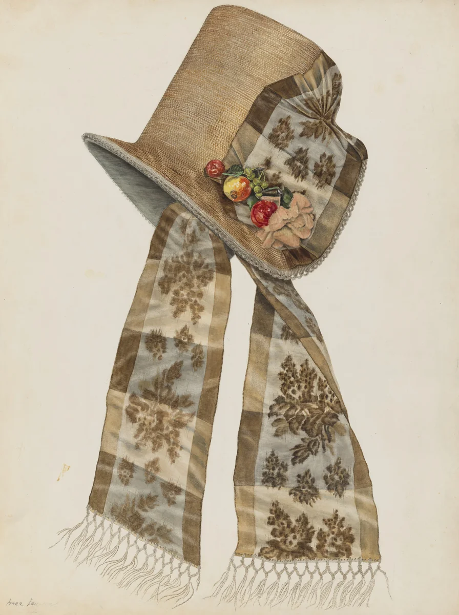 "Poke" Bonnet by Irene Lawson, index of american design, 1935-1942