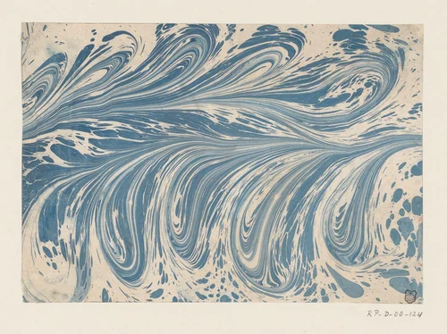 Fonteinmarmer in blauw by anonymous, other, 1700-1850